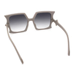 Womens Bat Wing Oversized Rectangular Plastic Fashion Sunglasses