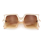 Womens Bat Wing Oversized Rectangular Plastic Fashion Sunglasses