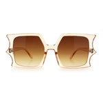 Womens Bat Wing Oversized Rectangular Plastic Fashion Sunglasses