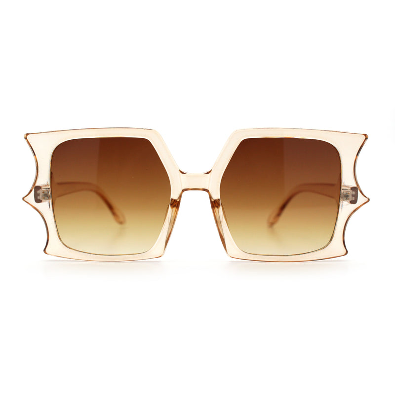 Womens Bat Wing Oversized Rectangular Plastic Fashion Sunglasses