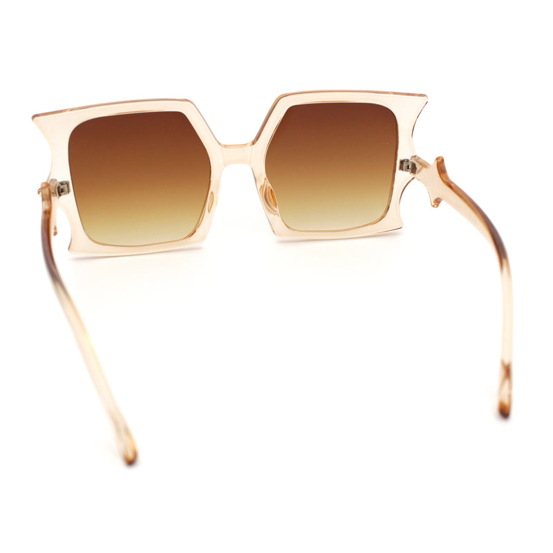 Womens Bat Wing Oversized Rectangular Plastic Fashion Sunglasses