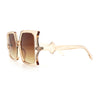 Womens Bat Wing Oversized Rectangular Plastic Fashion Sunglasses