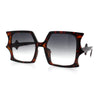 Womens Bat Wing Oversized Rectangular Plastic Fashion Sunglasses