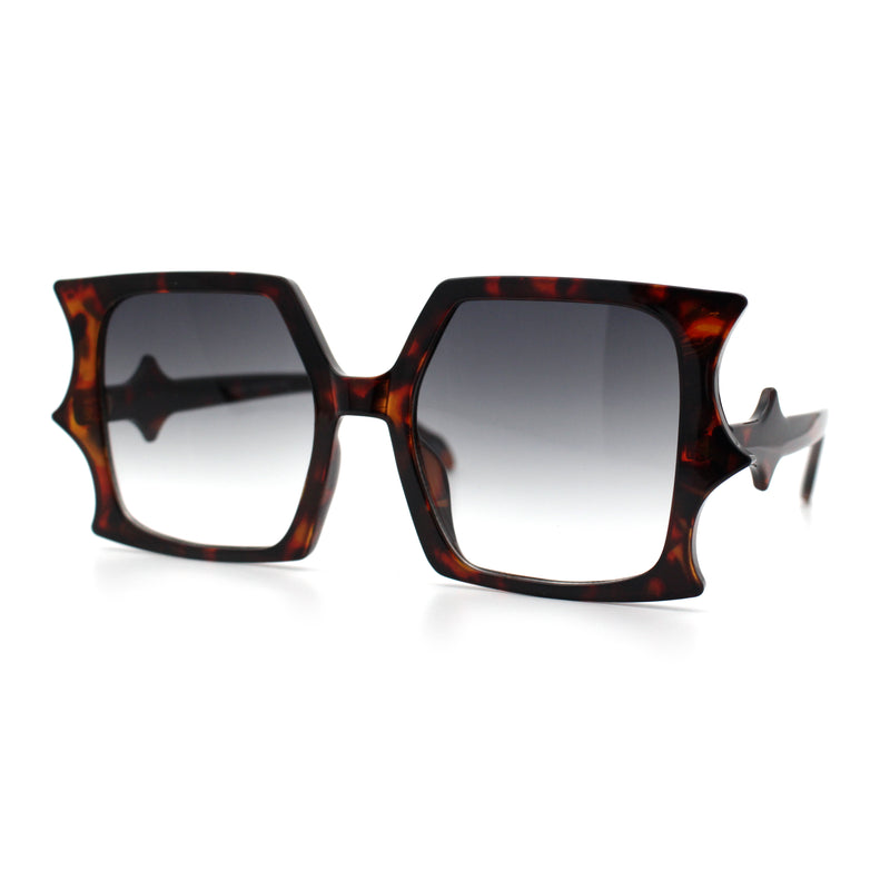 Womens Bat Wing Oversized Rectangular Plastic Fashion Sunglasses