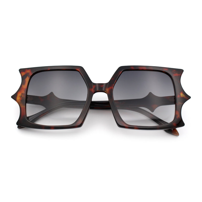 Womens Bat Wing Oversized Rectangular Plastic Fashion Sunglasses