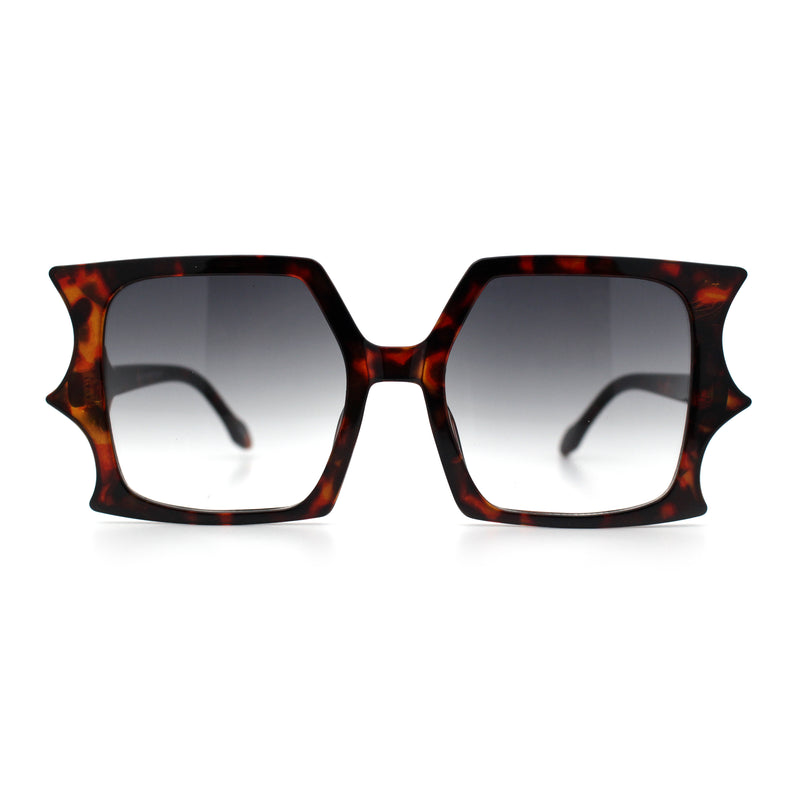 Womens Bat Wing Oversized Rectangular Plastic Fashion Sunglasses