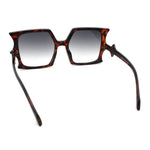 Womens Bat Wing Oversized Rectangular Plastic Fashion Sunglasses
