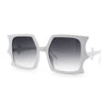 Womens Bat Wing Oversized Rectangular Plastic Fashion Sunglasses