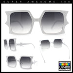 Womens Bat Wing Oversized Rectangular Plastic Fashion Sunglasses