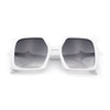 Womens Bat Wing Oversized Rectangular Plastic Fashion Sunglasses