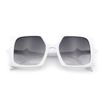 Womens Bat Wing Oversized Rectangular Plastic Fashion Sunglasses