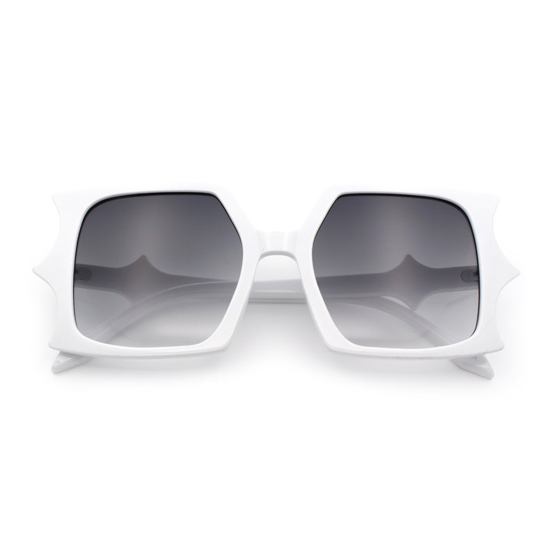 Womens Bat Wing Oversized Rectangular Plastic Fashion Sunglasses