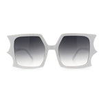 Womens Bat Wing Oversized Rectangular Plastic Fashion Sunglasses