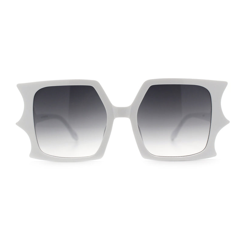 Womens Bat Wing Oversized Rectangular Plastic Fashion Sunglasses