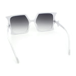 Womens Bat Wing Oversized Rectangular Plastic Fashion Sunglasses
