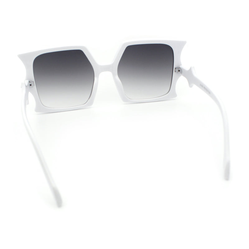 Womens Bat Wing Oversized Rectangular Plastic Fashion Sunglasses