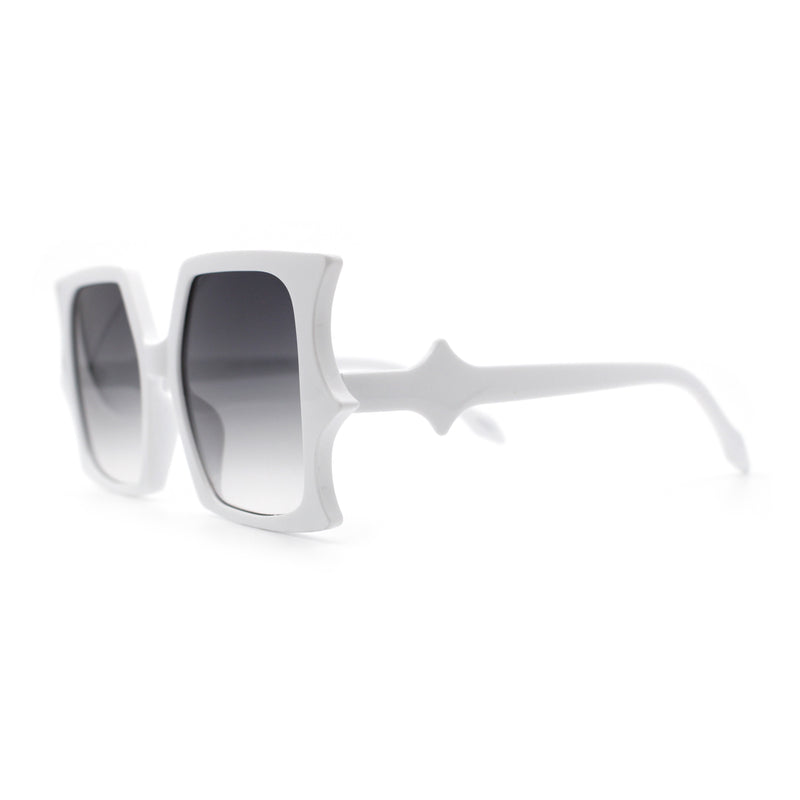 Womens Bat Wing Oversized Rectangular Plastic Fashion Sunglasses