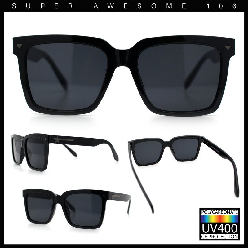 Classy Oversized Horn Rim Hipster Plastic Retro Fashion Sunglasses