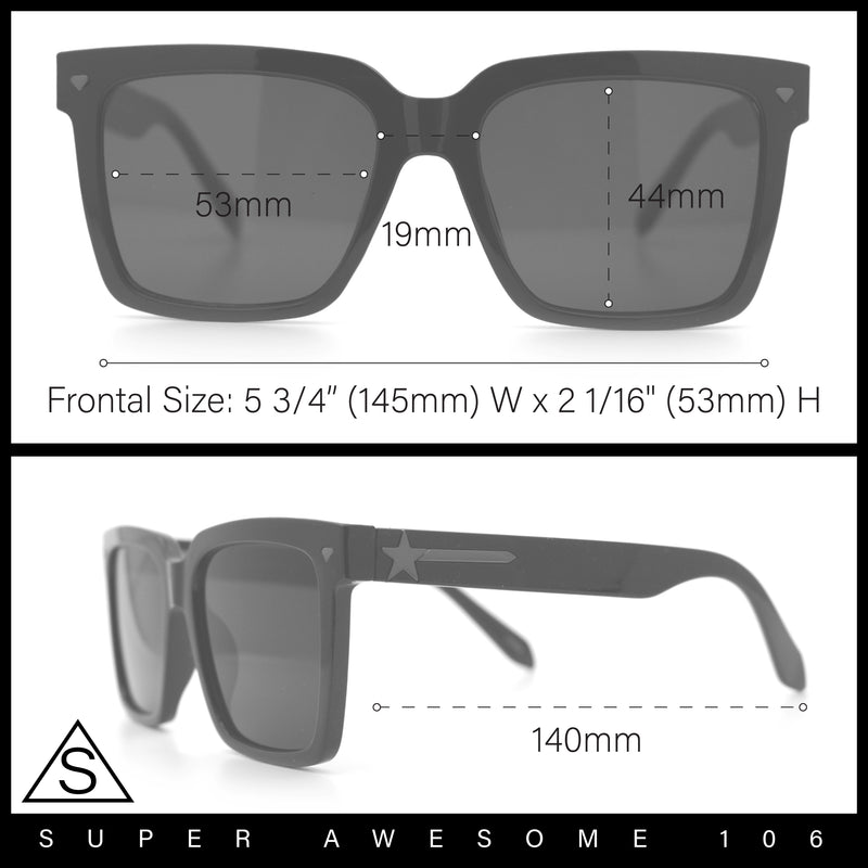 Classy Oversized Horn Rim Hipster Plastic Retro Fashion Sunglasses