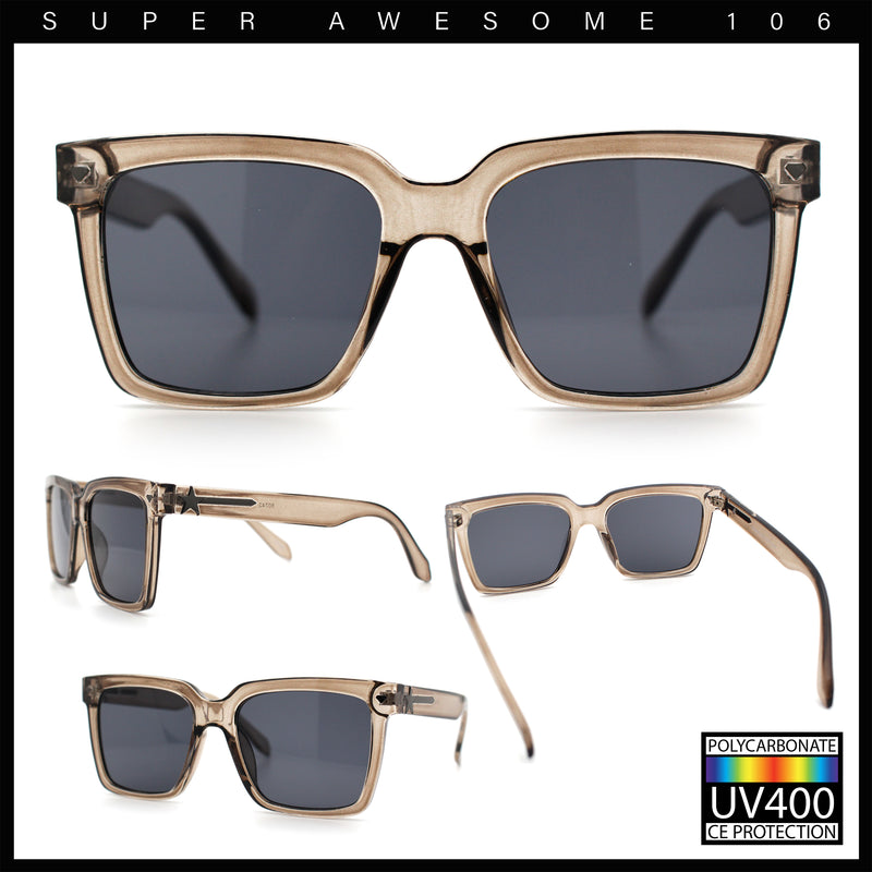 Classy Oversized Horn Rim Hipster Plastic Retro Fashion Sunglasses