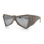 Robotic Geometric Dimensional Bevel Angular Wrap Plastic Sunglasses