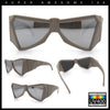 Robotic Geometric Dimensional Bevel Angular Wrap Plastic Sunglasses