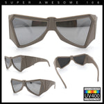 Robotic Geometric Dimensional Bevel Angular Wrap Plastic Sunglasses