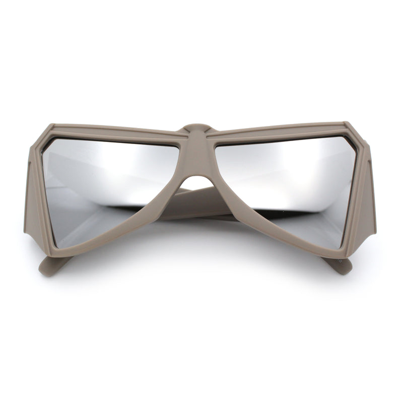 Robotic Geometric Dimensional Bevel Angular Wrap Plastic Sunglasses