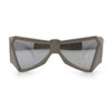 Robotic Geometric Dimensional Bevel Angular Wrap Plastic Sunglasses