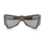 Robotic Geometric Dimensional Bevel Angular Wrap Plastic Sunglasses