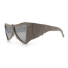 Robotic Geometric Dimensional Bevel Angular Wrap Plastic Sunglasses