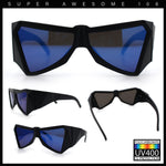Robotic Geometric Dimensional Bevel Angular Wrap Plastic Sunglasses