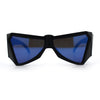 Robotic Geometric Dimensional Bevel Angular Wrap Plastic Sunglasses