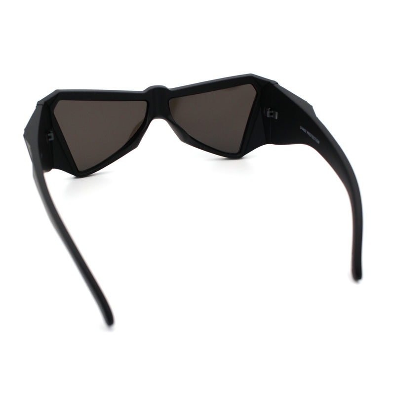 Robotic Geometric Dimensional Bevel Angular Wrap Plastic Sunglasses