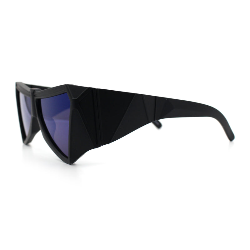 Robotic Geometric Dimensional Bevel Angular Wrap Plastic Sunglasses