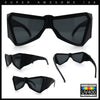 Robotic Geometric Dimensional Bevel Angular Wrap Plastic Sunglasses