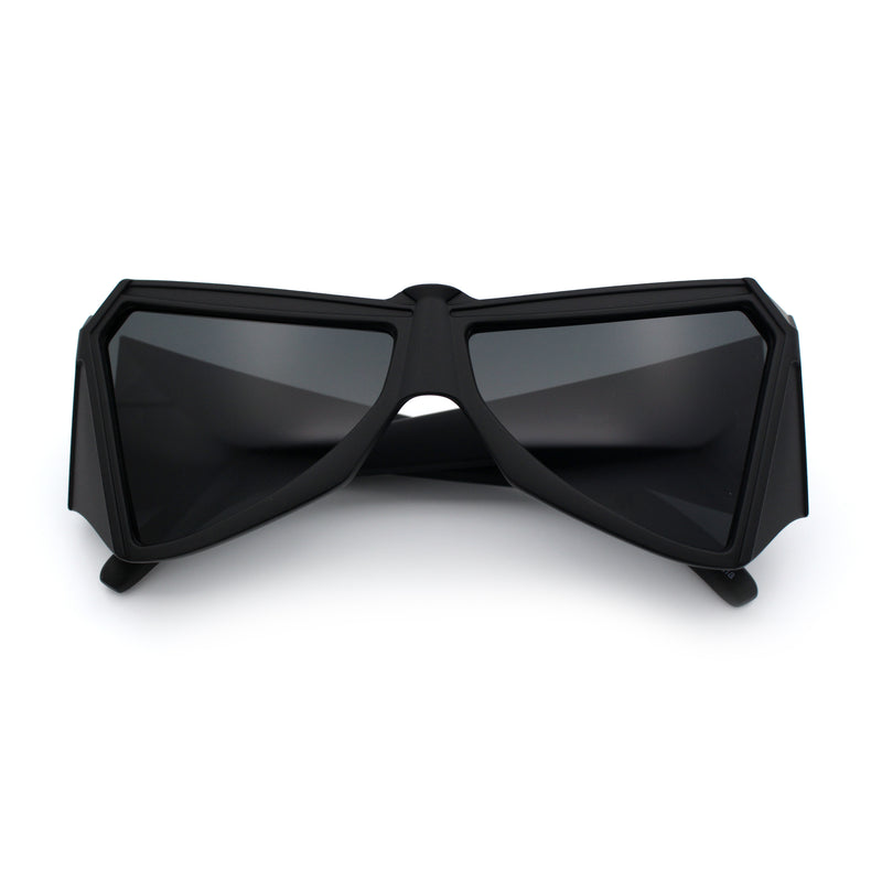 Robotic Geometric Dimensional Bevel Angular Wrap Plastic Sunglasses