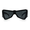 Robotic Geometric Dimensional Bevel Angular Wrap Plastic Sunglasses