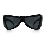 Robotic Geometric Dimensional Bevel Angular Wrap Plastic Sunglasses