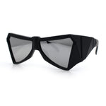 Robotic Geometric Dimensional Bevel Angular Wrap Plastic Sunglasses