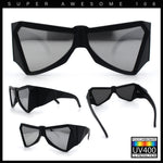 Robotic Geometric Dimensional Bevel Angular Wrap Plastic Sunglasses