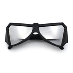 Robotic Geometric Dimensional Bevel Angular Wrap Plastic Sunglasses