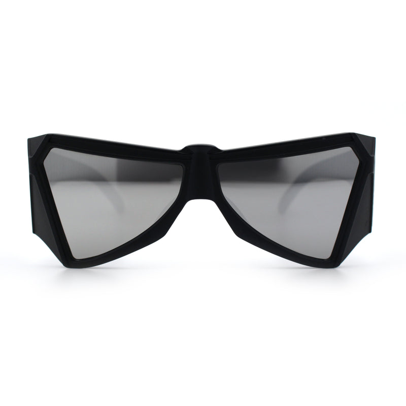 Robotic Geometric Dimensional Bevel Angular Wrap Plastic Sunglasses