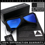 Robotic Geometric Dimensional Bevel Angular Wrap Plastic Sunglasses