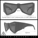 Robotic Geometric Dimensional Bevel Angular Wrap Plastic Sunglasses