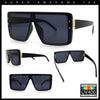Rimless Oversized Monoblock Shield Rectangle Mobster Plastic Sunglasses