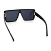 Rimless Oversized Monoblock Shield Rectangle Mobster Plastic Sunglasses