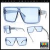 Rimless Oversized Monoblock Shield Rectangle Mobster Plastic Sunglasses