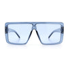 Rimless Oversized Monoblock Shield Rectangle Mobster Plastic Sunglasses