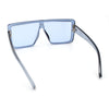 Rimless Oversized Monoblock Shield Rectangle Mobster Plastic Sunglasses